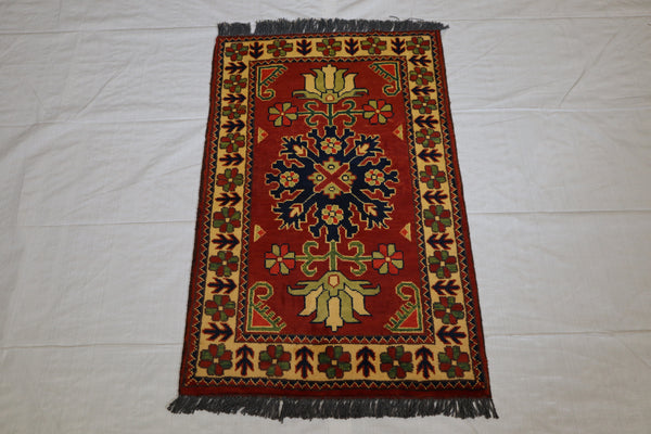 Area Rug, Hand Knotted, Afghan Kargahi Rug, Oriental Style Rug