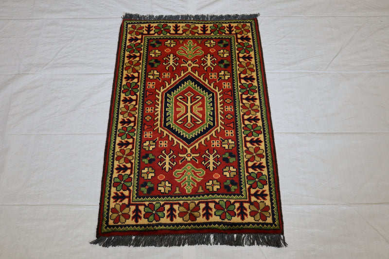 Afghan Kargahi Rug, Wool Oriental Rug, Hand Knotted Rug