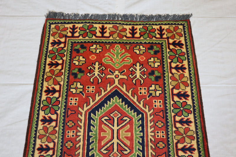 Afghan Kargahi Rug, Wool Oriental Rug, Hand Knotted Rug