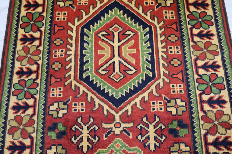 Afghan Kargahi Rug, Wool Oriental Rug, Hand Knotted Rug