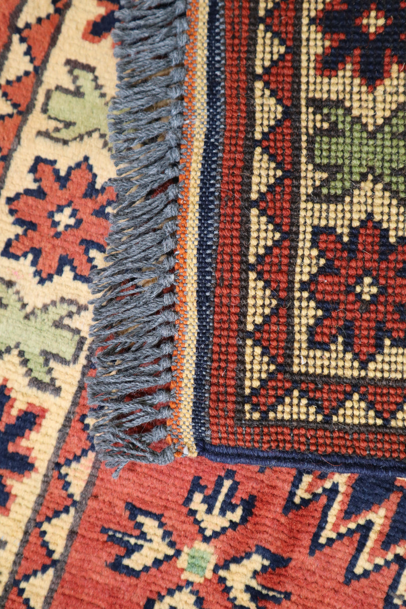 Afghan Kargahi Rug, Oriental Wool Rug, Vegetable Dye