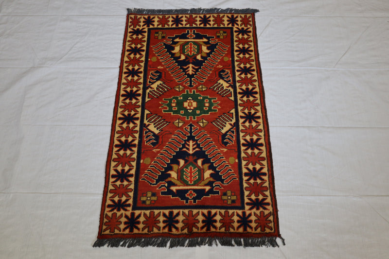 Afghan Kargahi Rug, Oriental Rug, Area Rug, Wool Rug