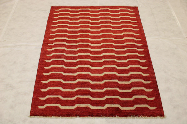 Gabbeh Rug, Hand Knotted Wool Rugs, Red Rug, Queen Bed Rug Size