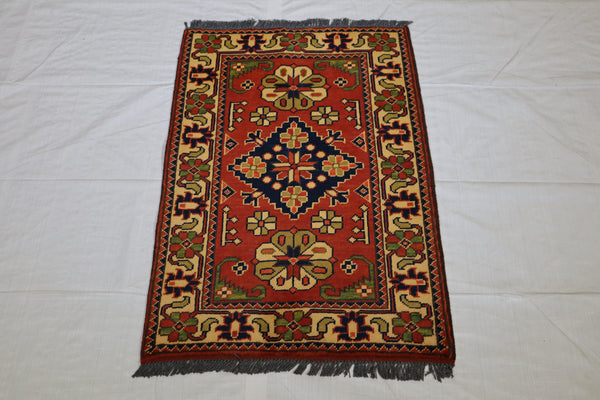 Afghan Kargahi Rug, Hand Knotted Traditional Rug