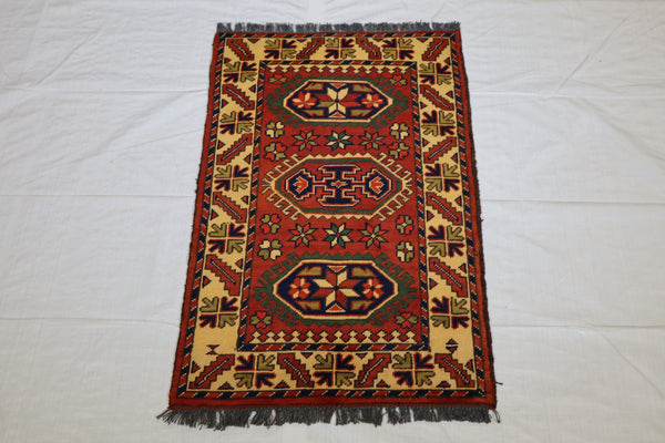 Afghan Kargahi Rug, Turkman Design Rug, Area Rug