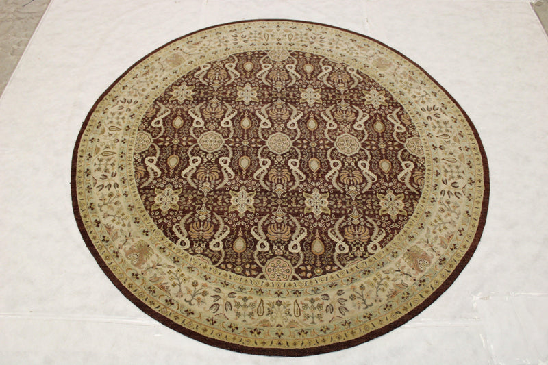 Round Rug, Colorful Rugs, 10/10 HT, Oushak Rug, Living Room Rug