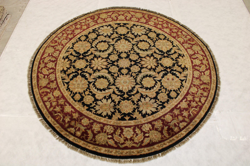 Round Rug, Indo Rug, Agra Rug, Bright Rugs, Wool Oriental Rugs 