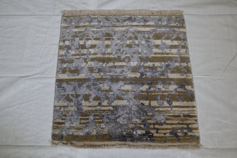 Kashmir Rug, Square Rug, Hand Knotted Rug, Door Mat