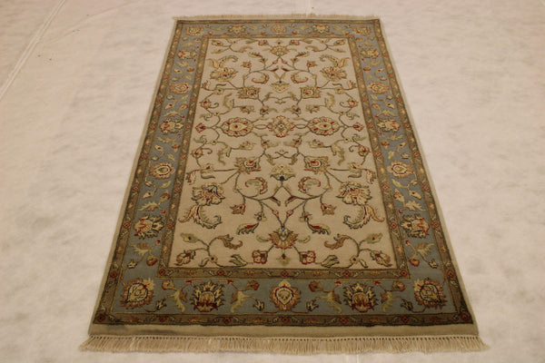 Silk Flower Rug, Persian Rugs, Persian Silk Rug, 4x6 Rug, Living Room Rugs