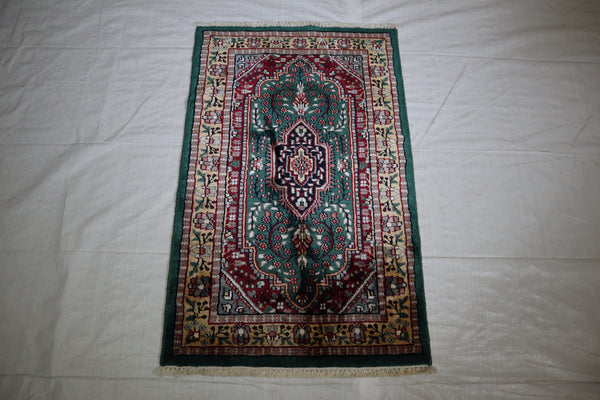 Jammu Kashmir Rug, Hand Knotted Oriental Rug, 2x3 Rug