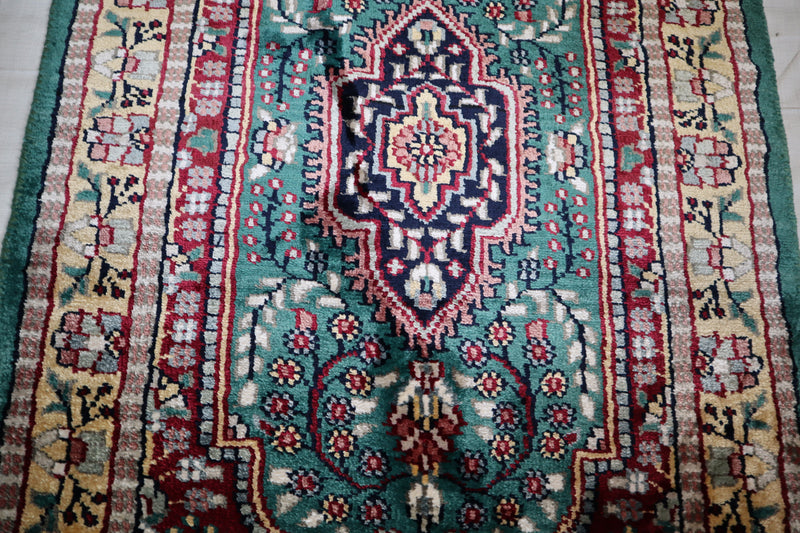 Jammu Kashmir Rug, Hand Knotted Oriental Rug, 2x3 Rug