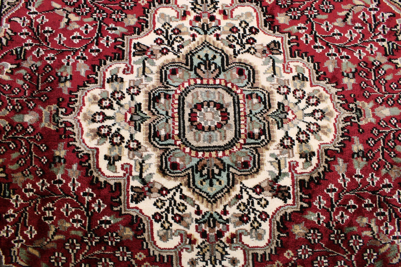 Jammu Kashmir Rug, Red Rug, 4x6 Rug, handknotted, Outdoor Camping Rugs