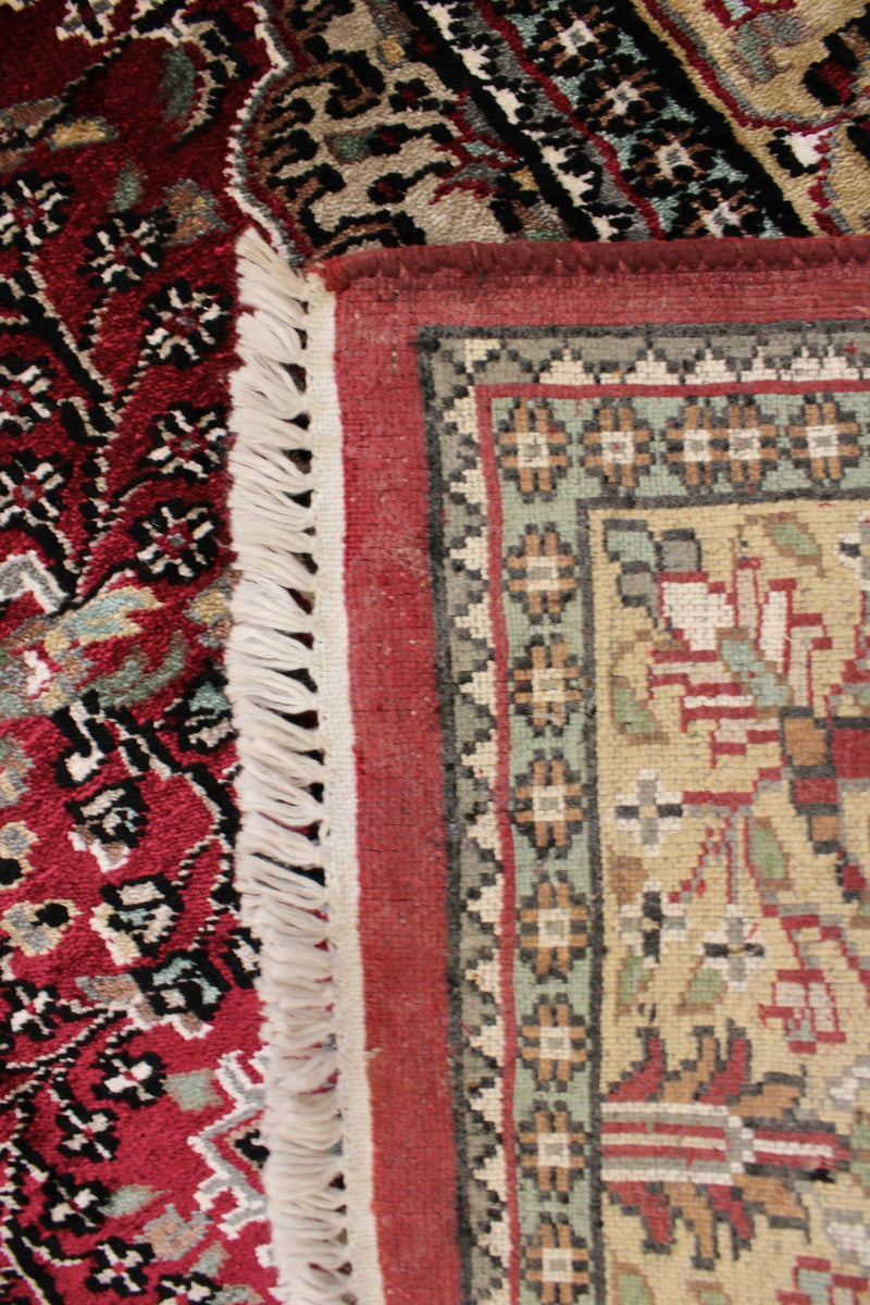 Jammu Kashmir Rug, Red Rug, 4x6 Rug, handknotted, Outdoor Camping Rugs