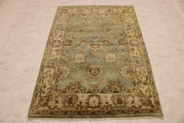 Oushak Rug, Hand Knotted Wool Rugs, Indian Rugs, Dining Room Rug Size, 4x6 Rug