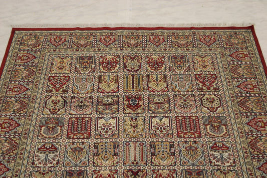 Garden Design Rug, Hand Knotted Wool Rug, Jammu Rug, Rug Colors, 6x9 Rug