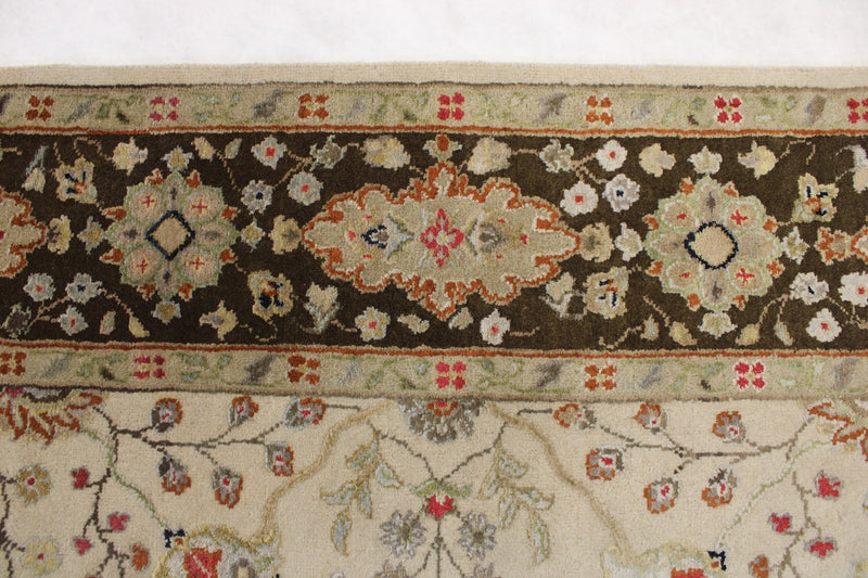 6'1" x 9'2" Silk Flower Hand Knotted Rug