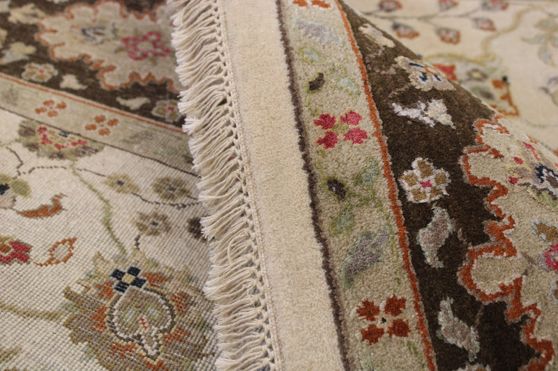 6'1" x 9'2" Silk Flower Hand Knotted Rug