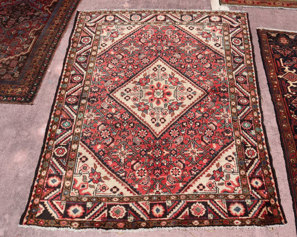 Handmade Persian Rugs, Geometric Rug, 5x6 Area Rug