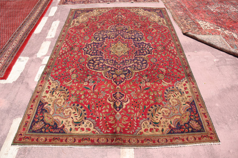 Tabriz Rug, Handmade Persian Rug, Floral Rug, 7x11 Rug