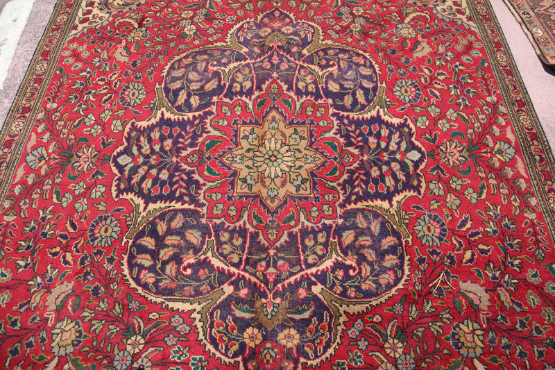 Tabriz Rug, Handmade Persian Rug, Floral Rug, 7x11 Rug