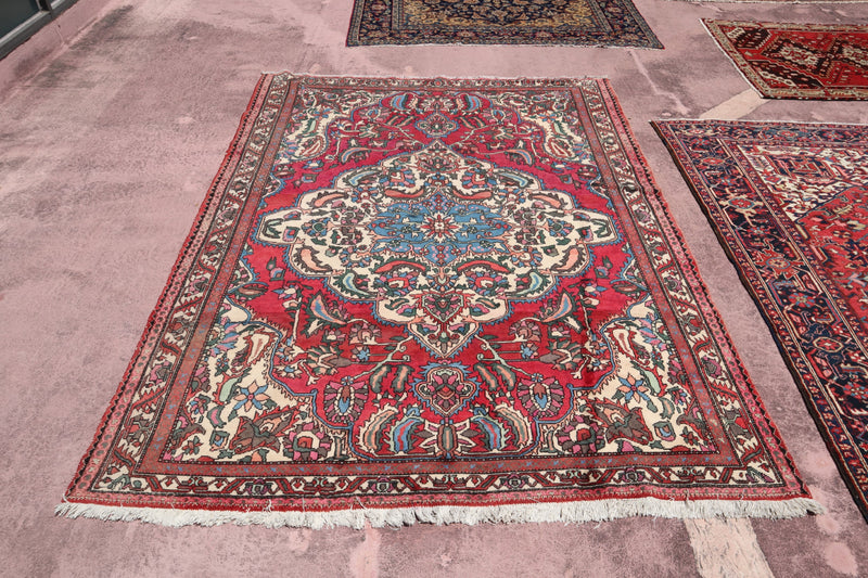 Bakthiar Rug, Colorful Area Rug, Hand Knotted Wool Rug