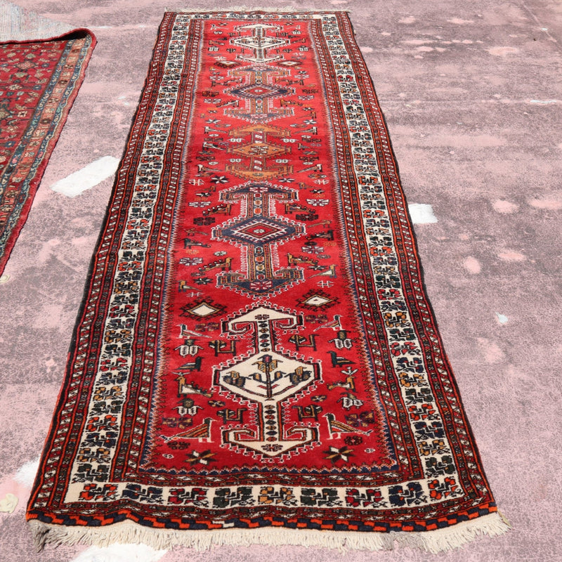 Shiraz Rug, Persian Handmade Runner, Bright Rug