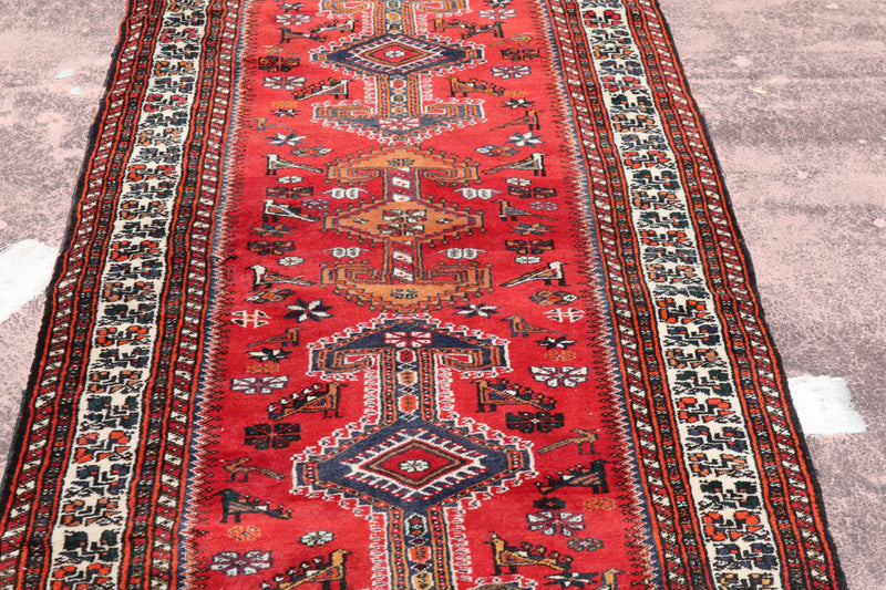 Shiraz Rug, Persian Handmade Runner, Bright Rug