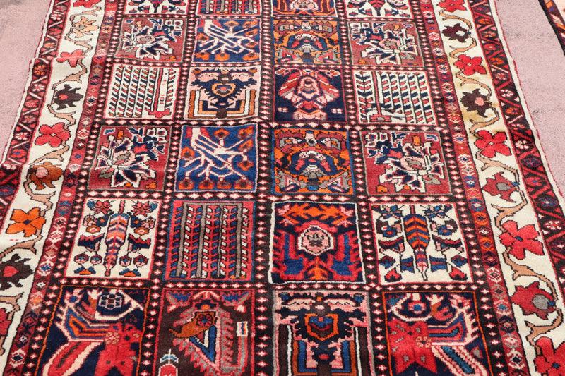 Bakhtiari Rug, Hand Knotted Persian Rug, Colorful Rug