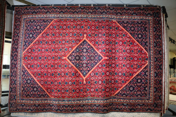 Mahalat Rug, Geometric Rug, Hand Knotted Rug, 8x12 Rug