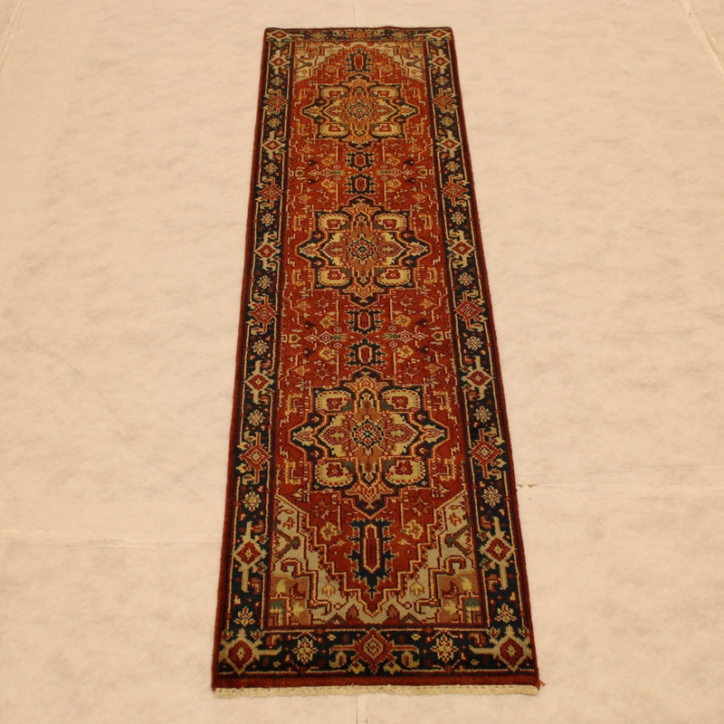 Serapi Rug, Hand Knotted Runners, 3x10 Runner, Non Slip Runner Rug, Outdoor Carpet Runner   