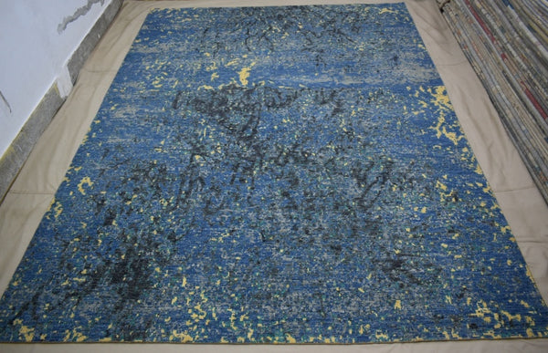 Blue Contemporary Rug, 9x12 Area Rug, Afghanistan Rugs