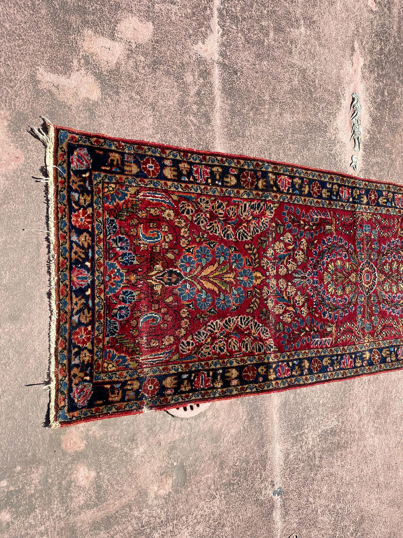 Persian Runner, Red Runner, Hand Knotted Wool Runner