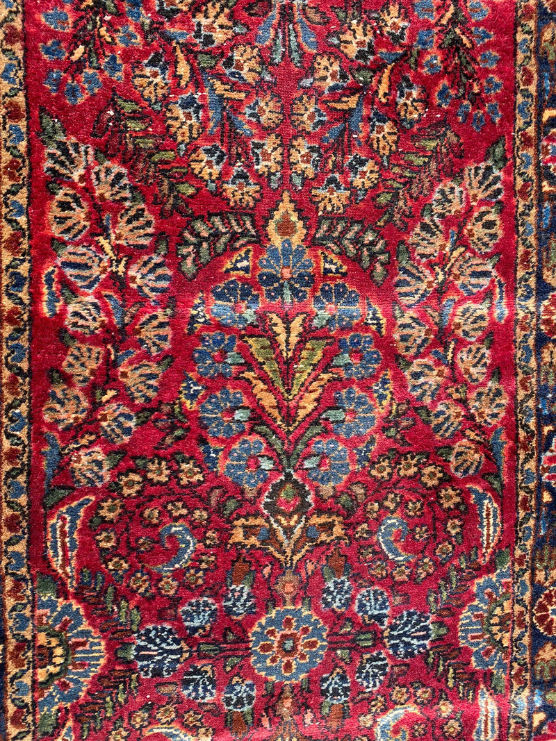 Persian Runner, Red Runner, Hand Knotted Wool Runner