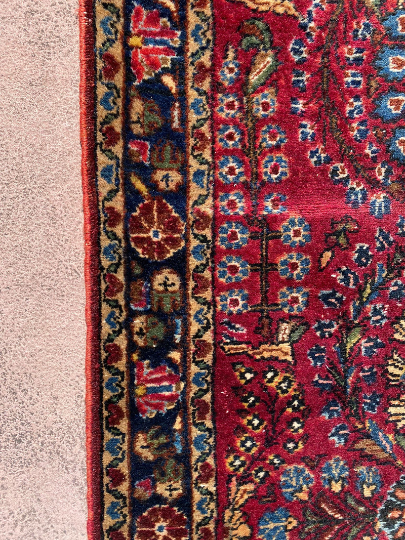 Persian Runner, Red Runner, Hand Knotted Wool Runner